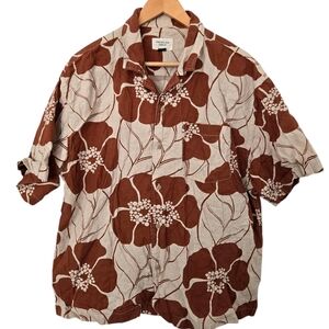 American Eagle Floral Button-Up Shirt Size Large